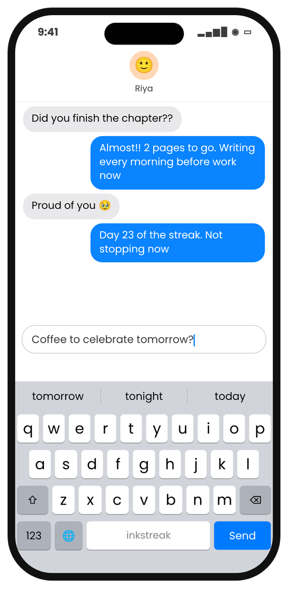 Keyboard in a chat app